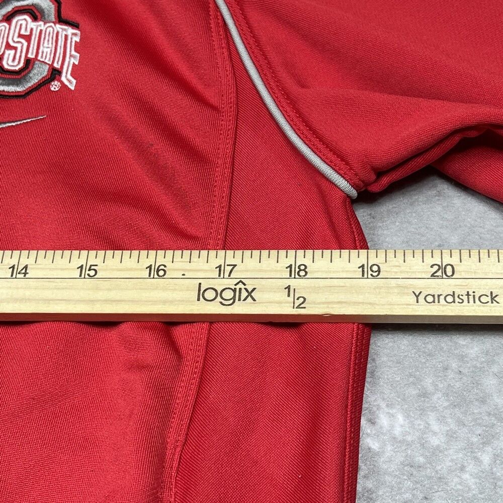 Vintage Nike Team Sweatshirt Men’s Medium Red Ohio State Buckeye Full Zip Swoosh - Picture 11 of 16